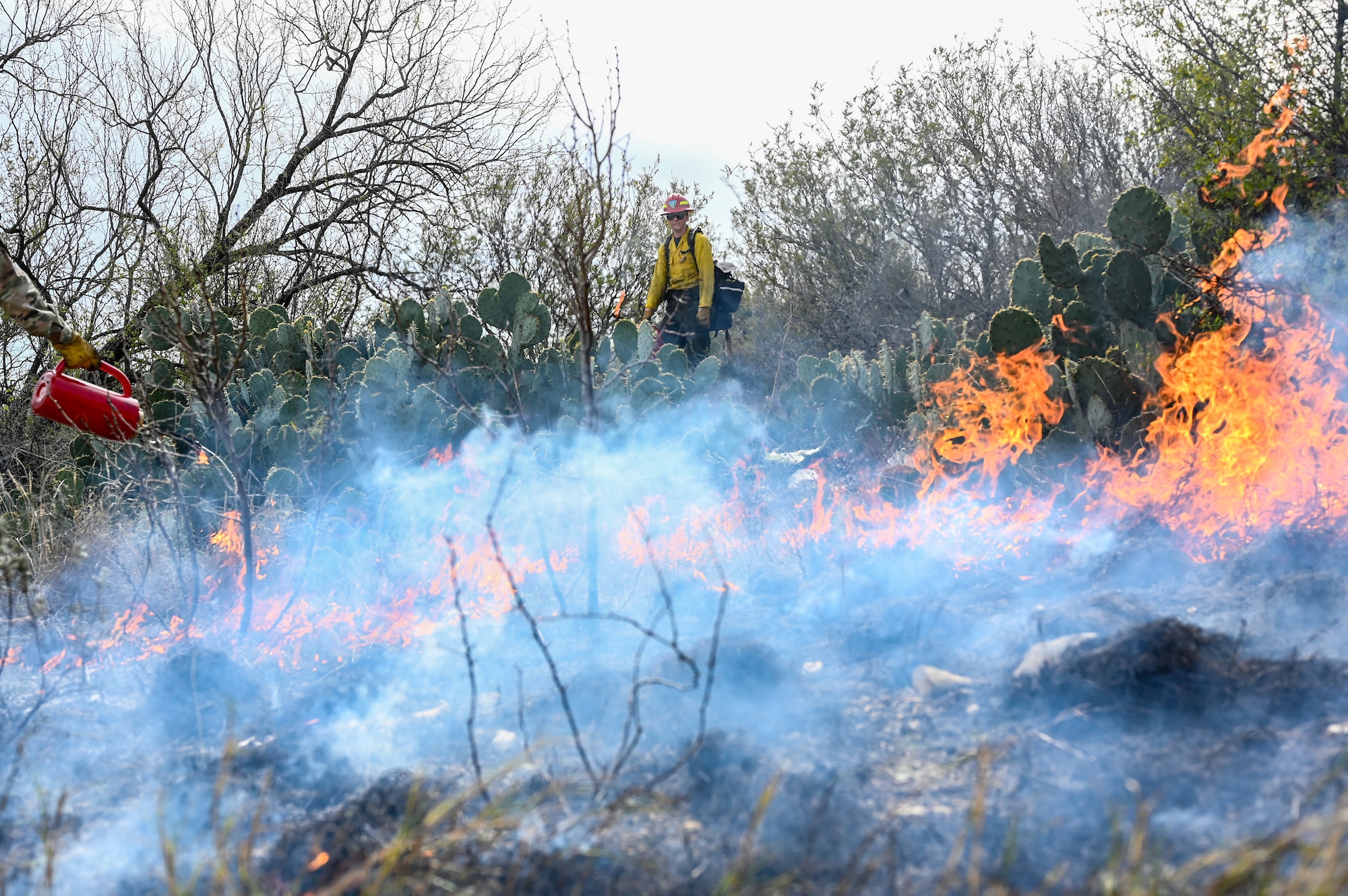 The U.S. The Air Force Wildland Fire Crew remained on-site for at least two days following the burn to ensure that all areas were safe. (U.S. Air Force photo by Airman 1st Class Keira Rossman)