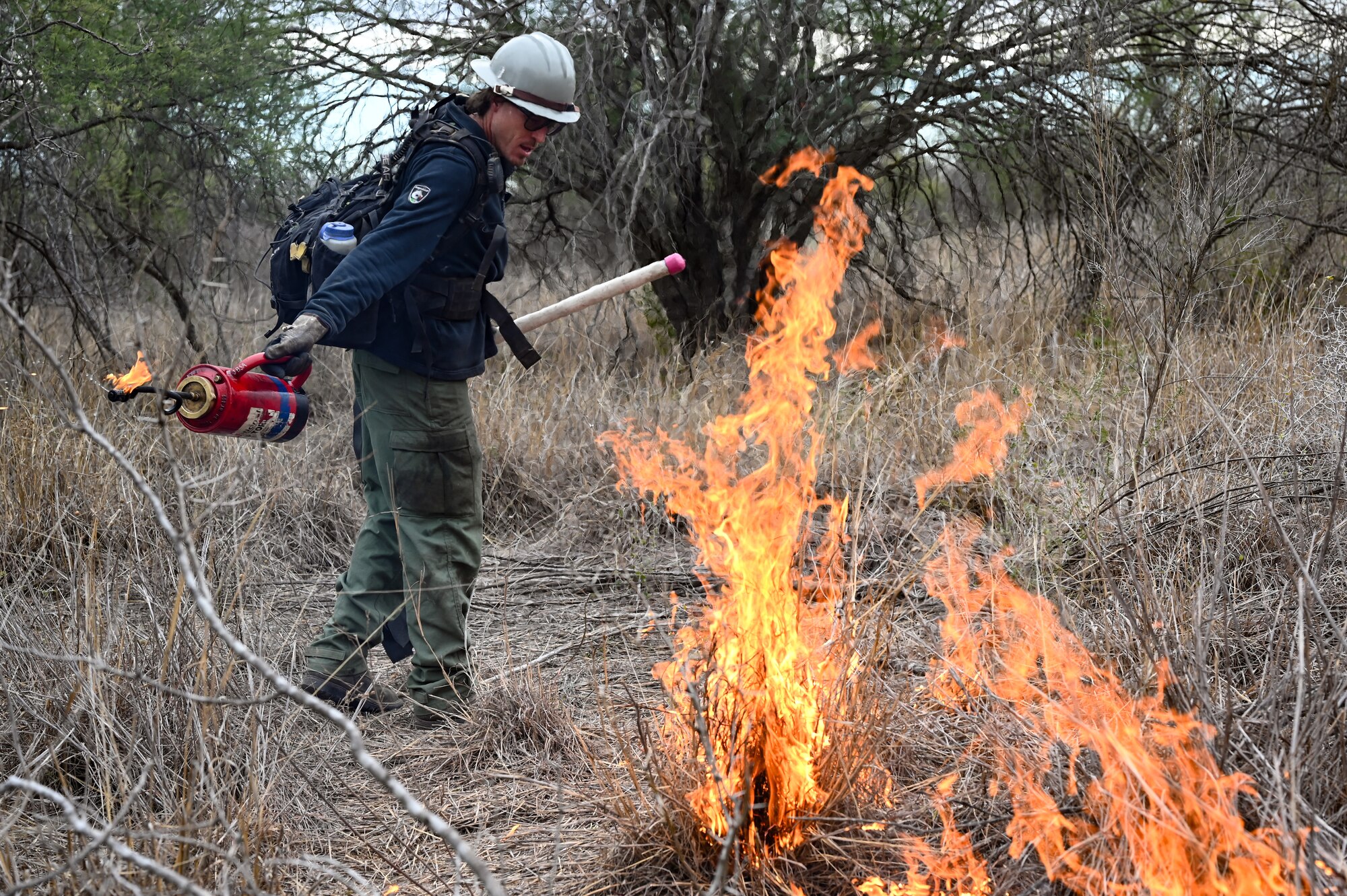 The U.S. The Air Force Wildland Fire Crew remained on-site for at least two days following the burn to ensure that all areas were safe. (U.S. Air Force photo by Airman 1st Class Keira Rossman)