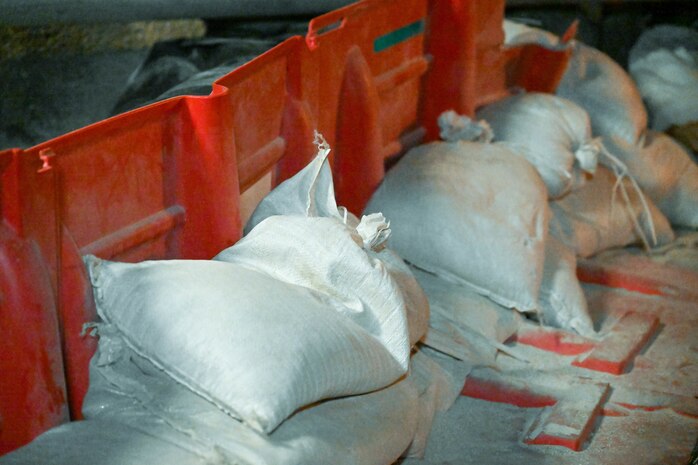 Barriers constructed by members of Joint Task Force-Red Hill (JTF-RH) are placed at the Red Hill Bulk Fuel Storage Facility Jan. 19, 2024, Halawa, Hawaii.