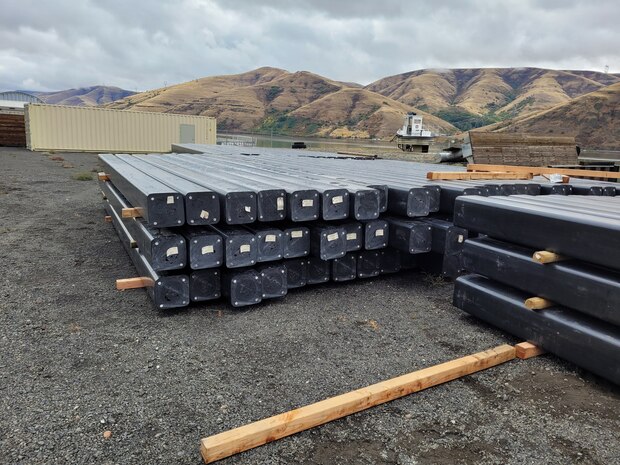 The new high-density polyethylene (HDPE) walers have arrived on site.