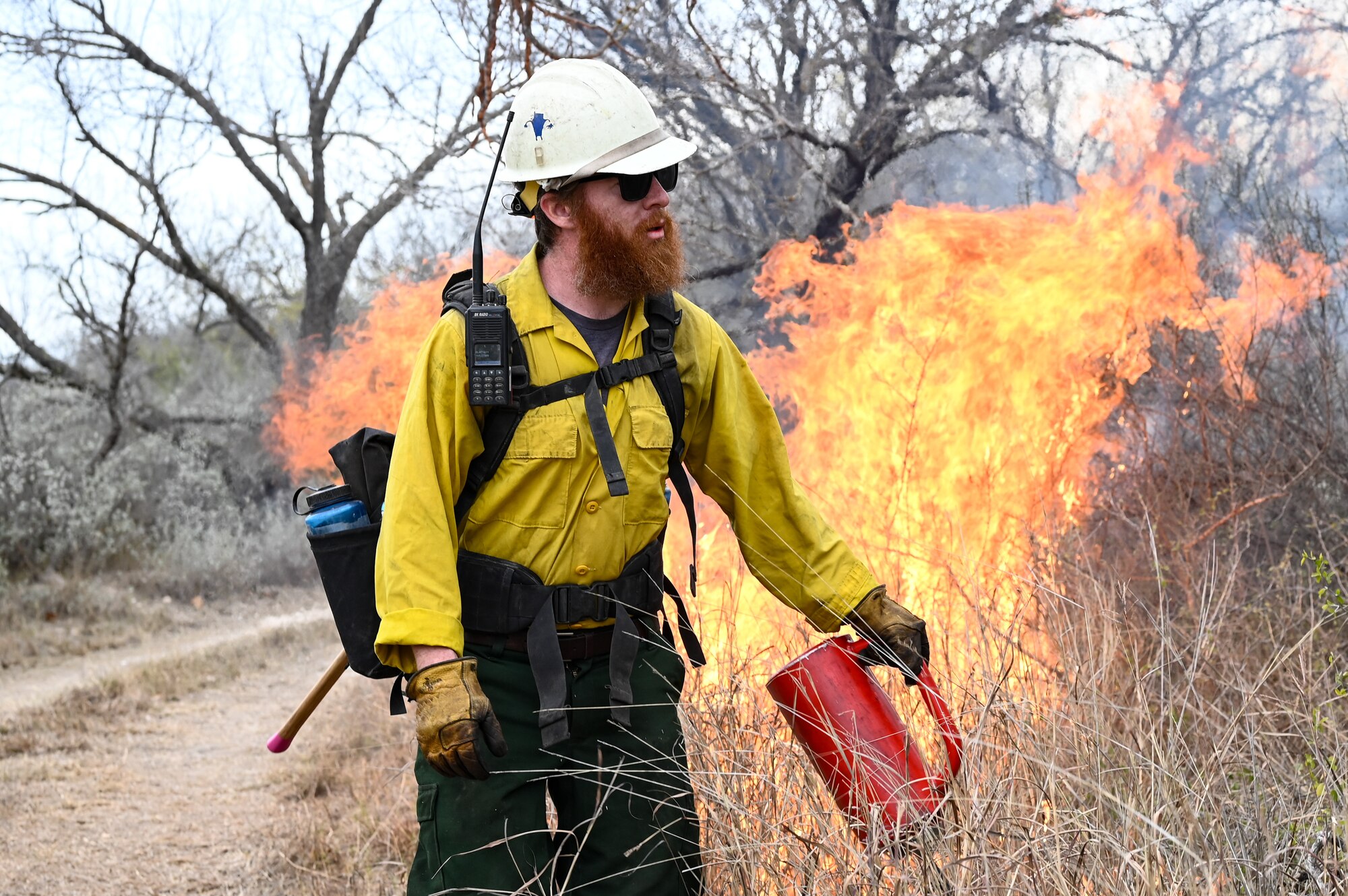 The U.S. The Air Force Wildland Fire Crew remained on-site for at least two days following the burn to ensure that all areas were safe. (U.S. Air Force photo by Airman 1st Class Keira Rossman)