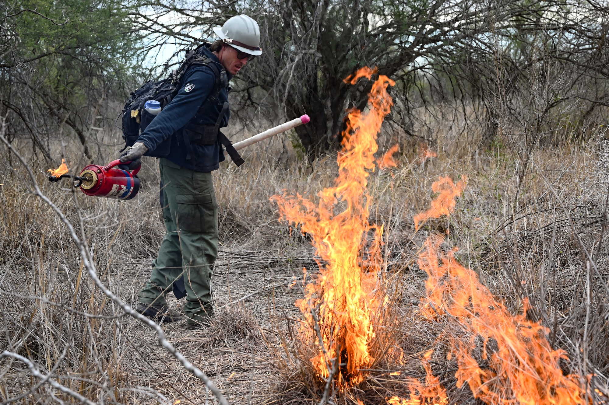 The U.S. The Air Force Wildland Fire Crew remained on-site for at least two days following the burn to ensure that all areas were safe. (U.S. Air Force photo by Airman 1st Class Keira Rossman)