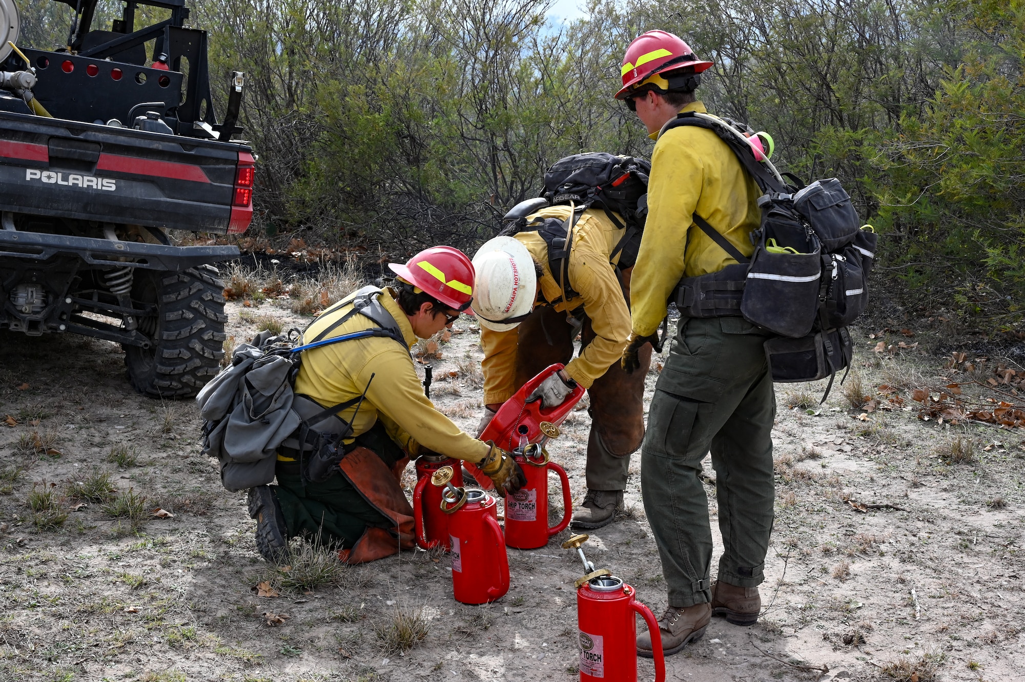 The U.S. The Air Force Wildland Fire Crew remained on-site for at least two days following the burn to ensure that all areas were safe. (U.S. Air Force photo by Airman 1st Class Keira Rossman)