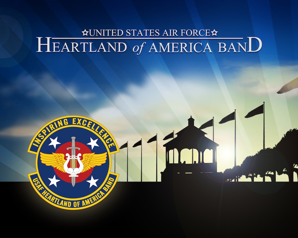Heartland of America Band parade field graphic with band official log and banner