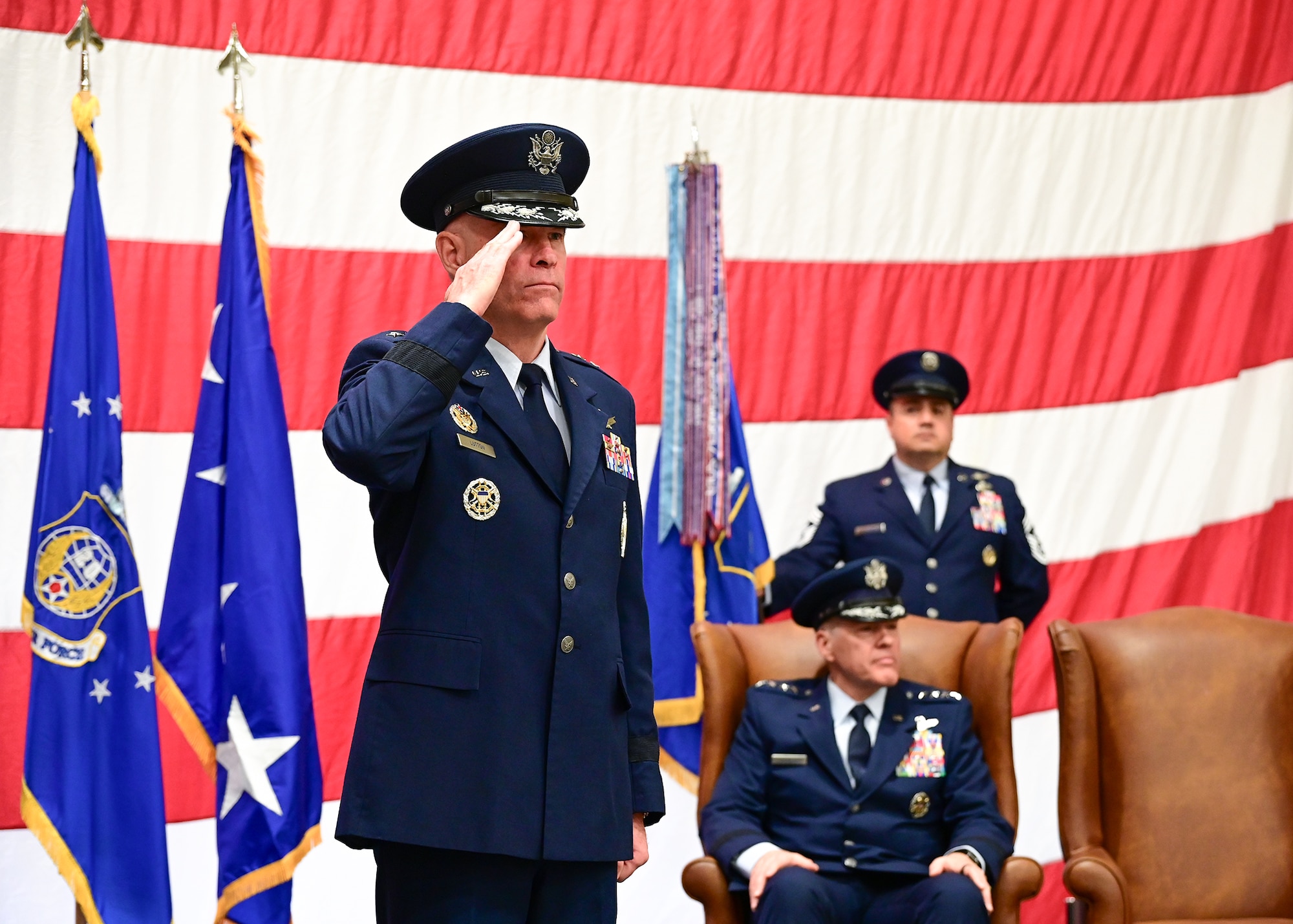 major general lutton renders his final salute to the troops of the 20th air force