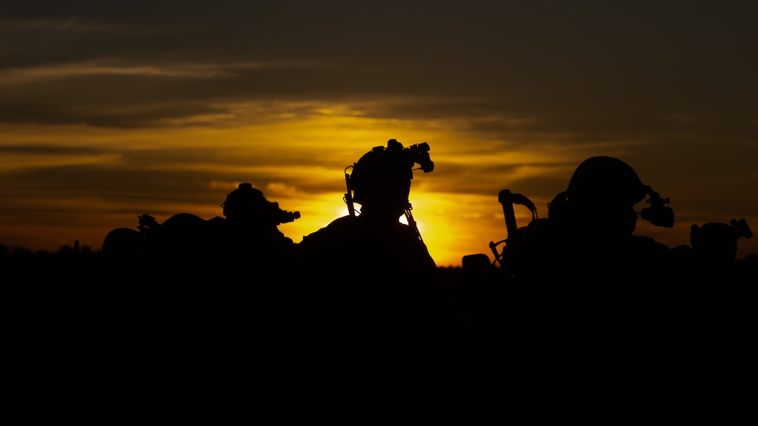 U.S. Marines with Alpha Company, Battalion Landing Team 1/8, 24th Marine Expeditionary Unit, board a CH-53E Super Stallion with Marine Medium Tiltrotor Squadron 365, 24th MEU, prior to a simulated raid during Realistic Urban Training on Fort Barfoot, Virginia, Jan. 22, 2024. RUT provides the 24th MEU the opportunity to operate in unfamiliar environments, integrate the units of the Marine Air Ground Task Force, and train towards being designated as special operations capable.