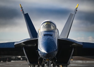 Cmdr. Alex Armatas, commanding officer and flight leader of the U.S. Navy Flight Demonstration Squadron, the Blue Angels, prepares for takeoff prior to a training flight over Naval Air Facility (NAF) El Centro.