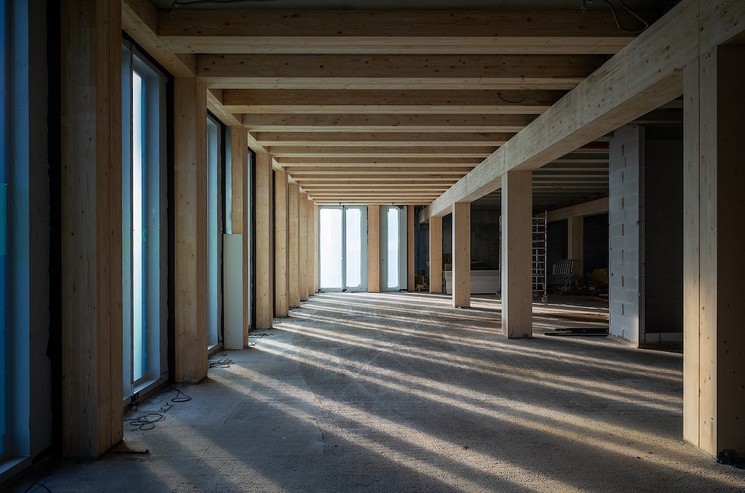 Mass timber uses special processes and new technology to bind wood products together in layers, creating a strong and durable material that is also more sustainable than steel or concrete.