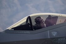 A photo of an F-35A prior to launch