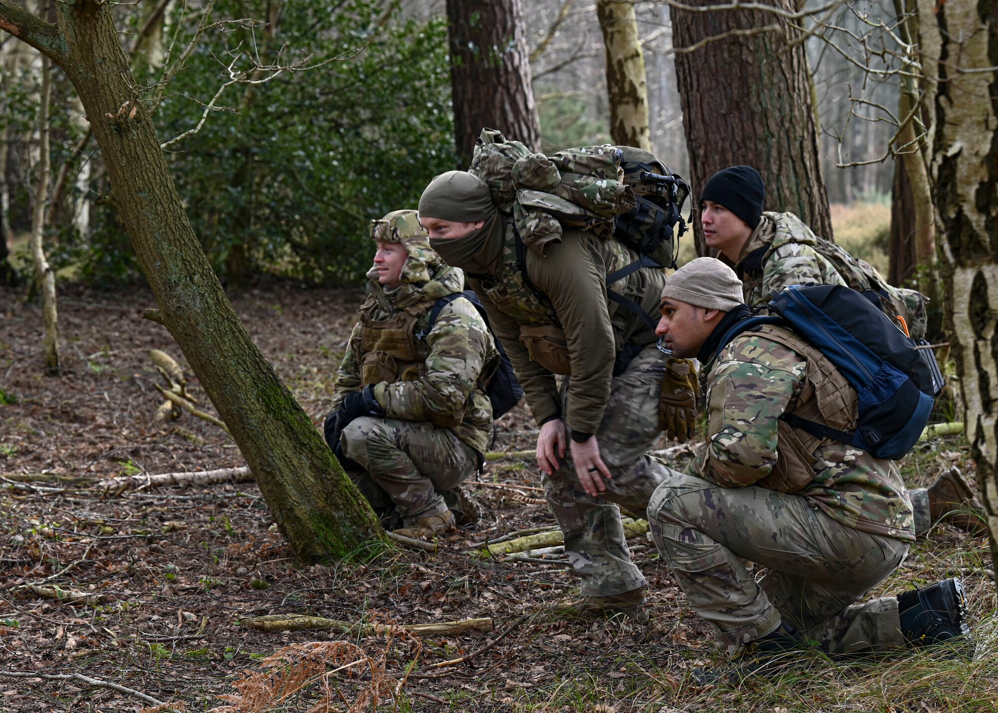 Airmen applied evasion movements and survival techniques to regroup with their team at their target destination.