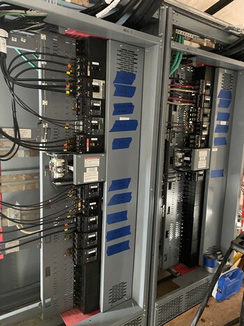 Power panels being installed.