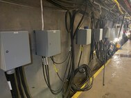 Power panels being installed.