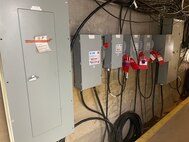 Power panels being installed.