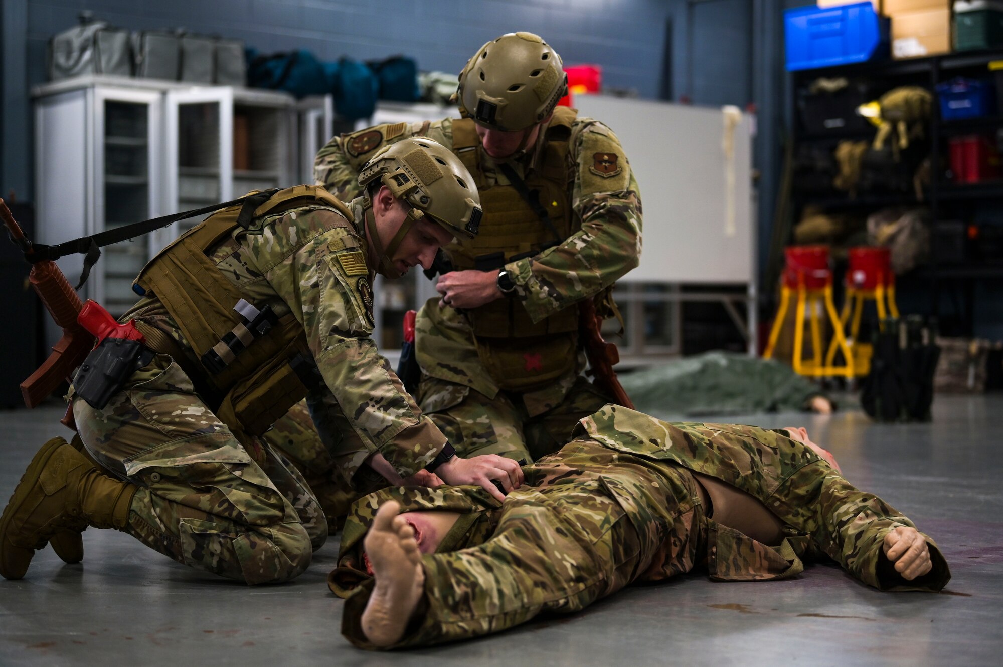 U.S. Air Force Air Commandos assigned to Hurlburt Field, practice tactical combat casualty care.