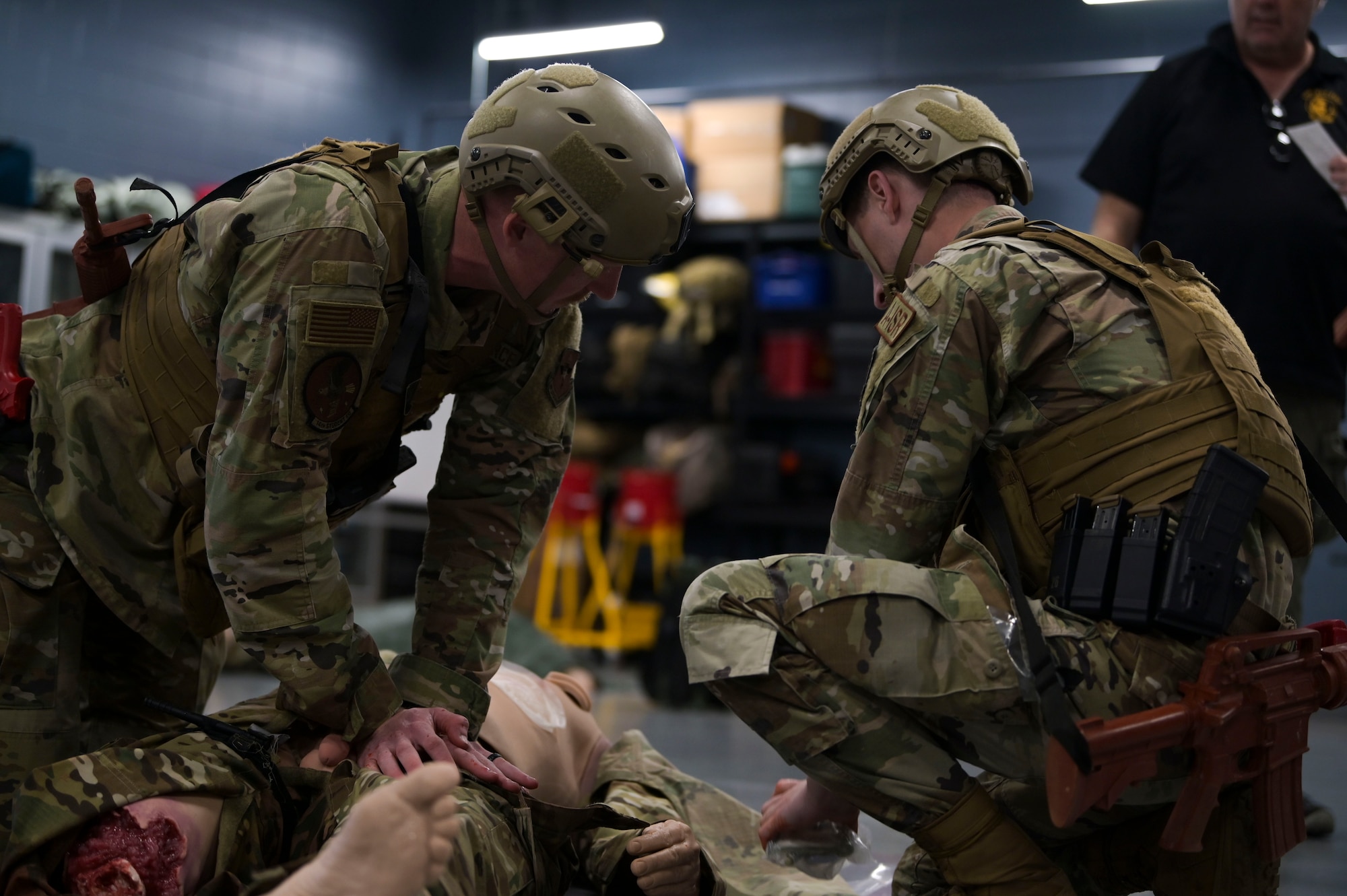 U.S. Air Force Air Commandos assigned to Hurlburt Field, practice tactical combat casualty care.