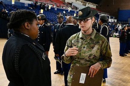 Junior Reserve Officers' Training Corps (JROTC) teams from a dozen D.C. metropolitan area schools competed in the 2024 JROTC “Best of the Best” Drill Competition at the D.C. Armory, Jan. 27, 2024. The regional qualifier is a collaboration between D.C. Public Schools, D.C. Government Operations, and the D.C. National Guard.