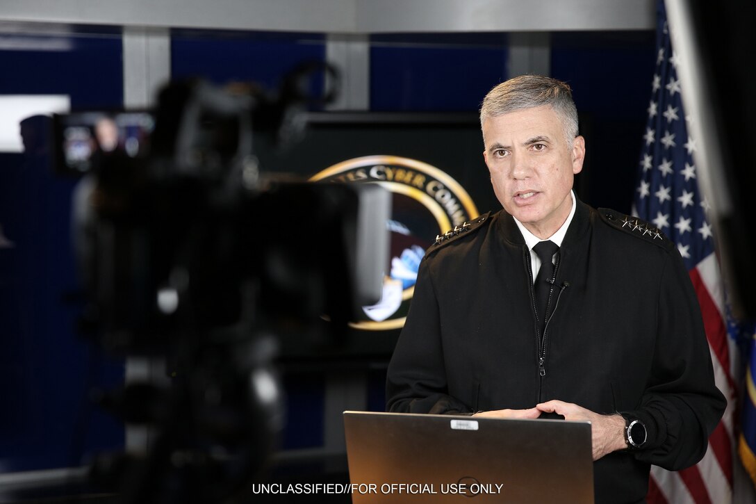 General Paul M. Nakasone often used virtual platforms to brief his audiences.