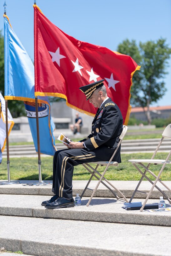 General Nakasone at one of many retirement ceremonies he hosted throughout his tenure.