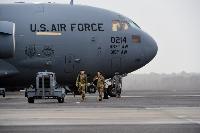 A photo of Airmen on the flightline.