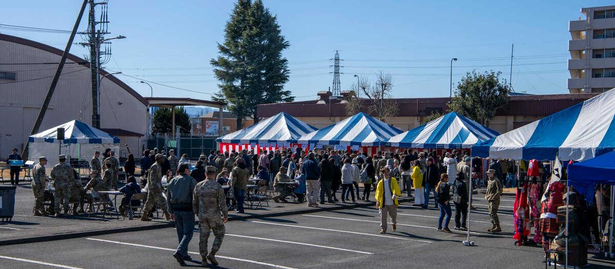 People gather around tents for Japan Culture Day.