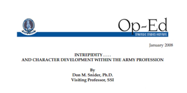 Cover for Intrepidity . . . And Character Development within the Army Profession