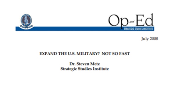 Cover for Expand the US Military? Not so Fast