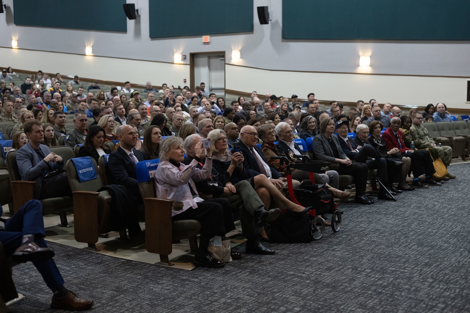 An audience sitting.
