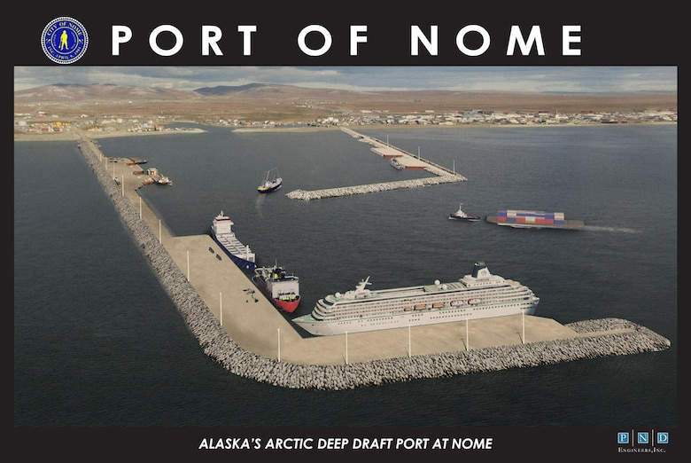The Port of Nome Modification Project will provide larger vessels with improved access to Nome's existing harbor by enlarging the outer basin and creating a new deep-water basin at a depth of 40 feet.
