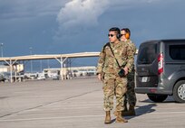 U.S. Air Force Airman First Class Moises Vasquez, 3rd Air Expeditionary Wing Public Affairs journeyman, conducts a site survey prior to documentation in support of Exercise Bamboo Eagle 24-1 at Nellis Air Force Base, Nevada, Jan. 25 2024.