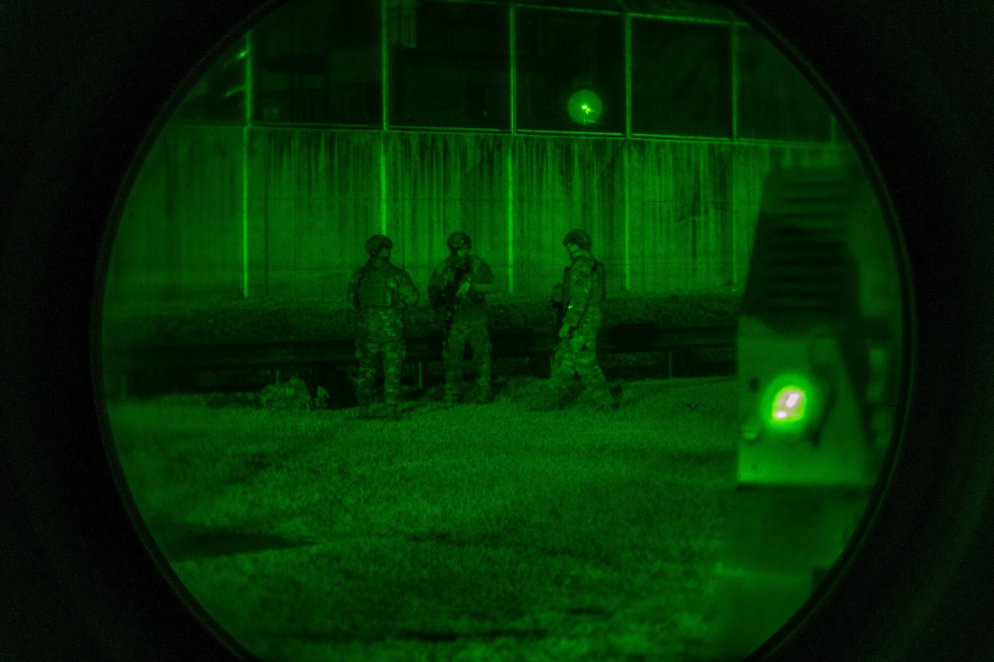 U.S. Air Force Airmen from the 51st Security Forces Squadron and 51st Civil Engineer Squadron practice detainee procedures in a simulated security breach during Beverly Midnight 24-1 at Osan Air Base, Republic of Korea, Jan. 30, 2024. BM24-1 is a routine training event that tests the military capabilities across the peninsula, allowing combined and joint training at both the operational and tactical levels. Training is continuously conducted to generate combat airpower at a moment’s notice, affirming the commitment to the Republic of Korea remains ironclad and ensures regional stability throughout the Indo-Pacific. (U.S. Air Force photo by Airman 1st Class Chase Verzaal)