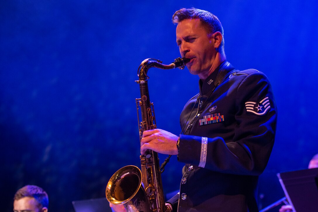USAFE Band saxophonist takes a solo