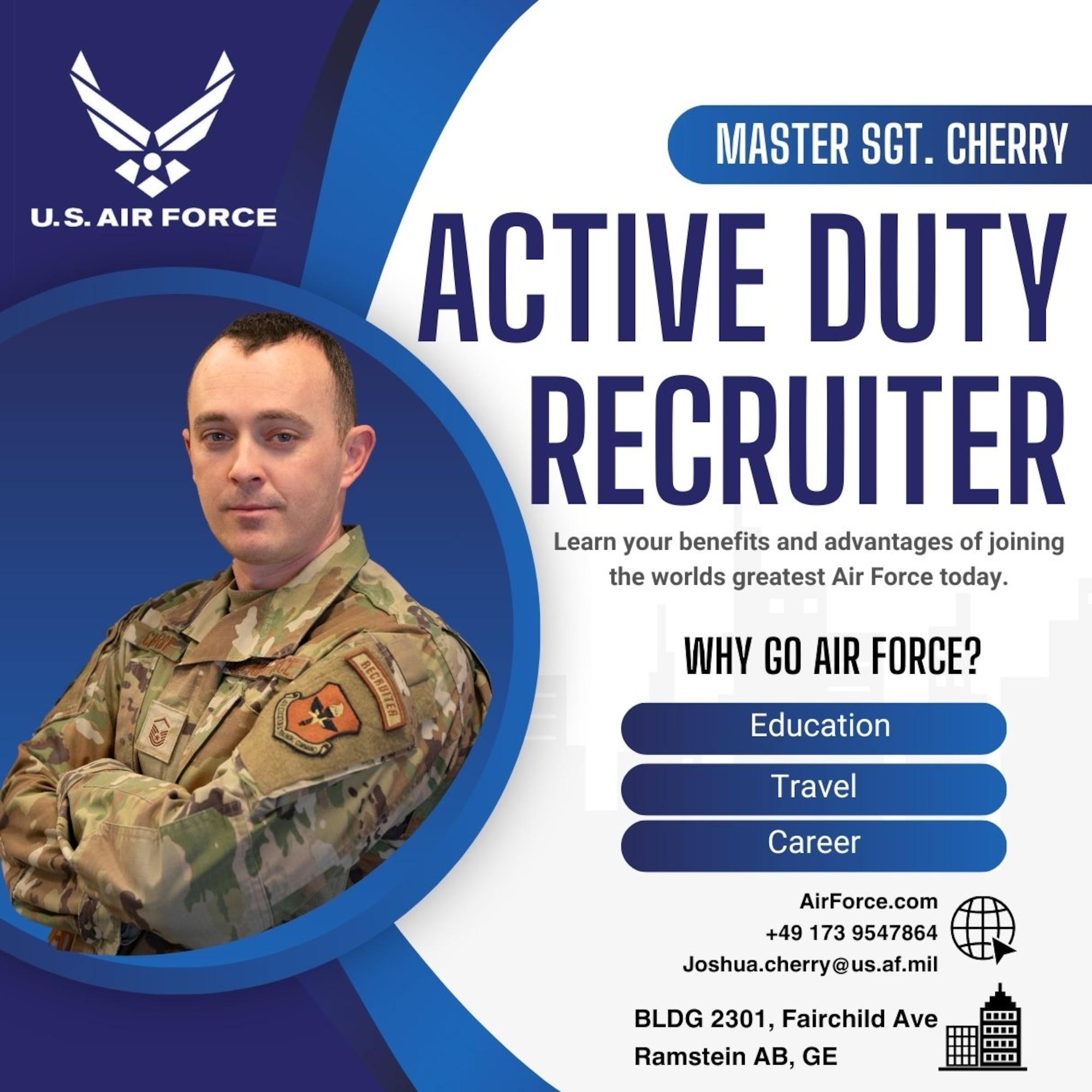 This is a graphic depicting the Ramstein in-service recruiter.