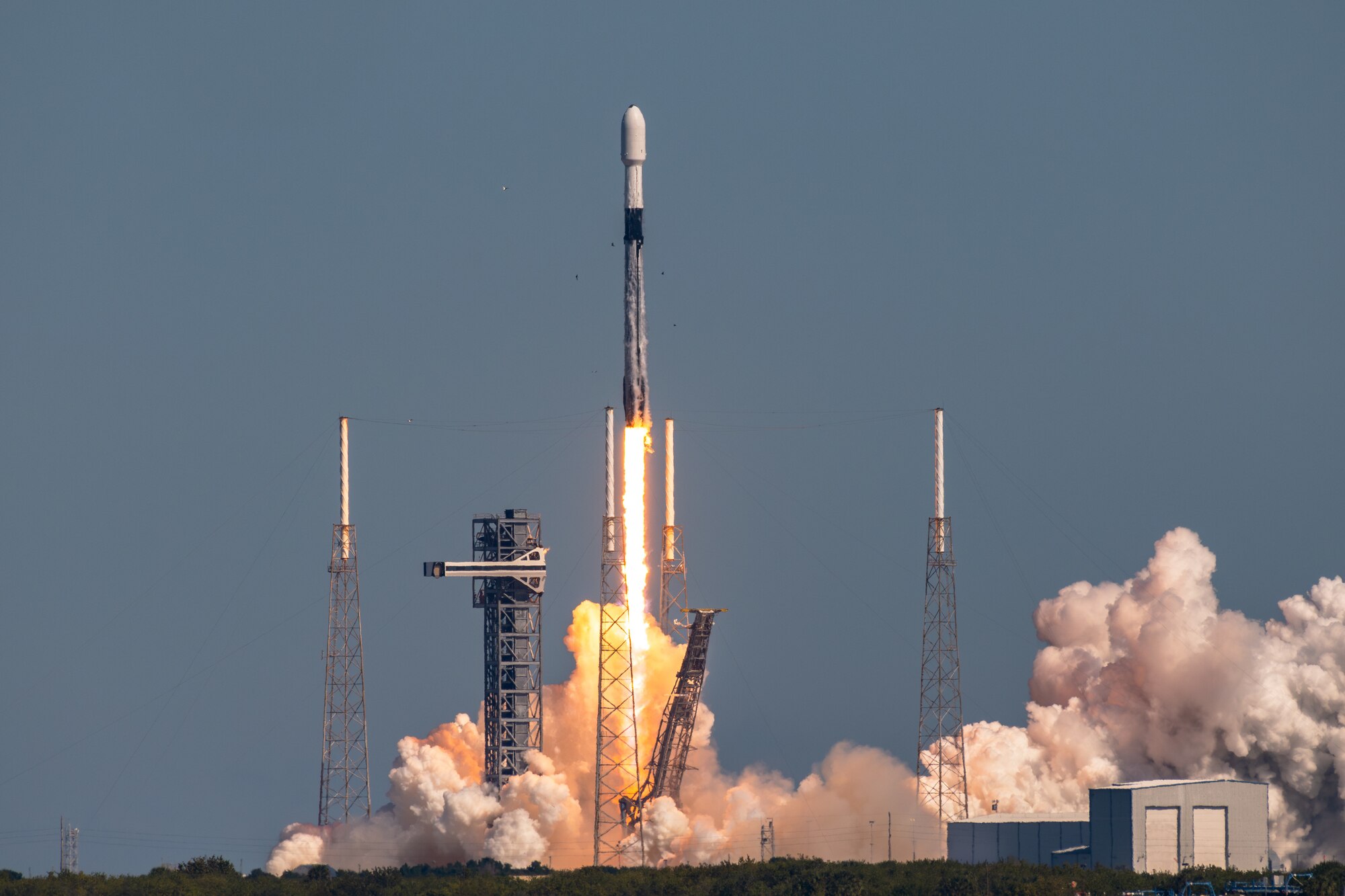 A Falcon 9 rocket carrying Northrop Grumman’s 20th Commercial Resupply Services mission (NG-20) to the International Space Station launches from Space Launch Complex 40 (SLC-40) at Cape Canaveral Space Force Station, Florida, Jan. 30, 2024.