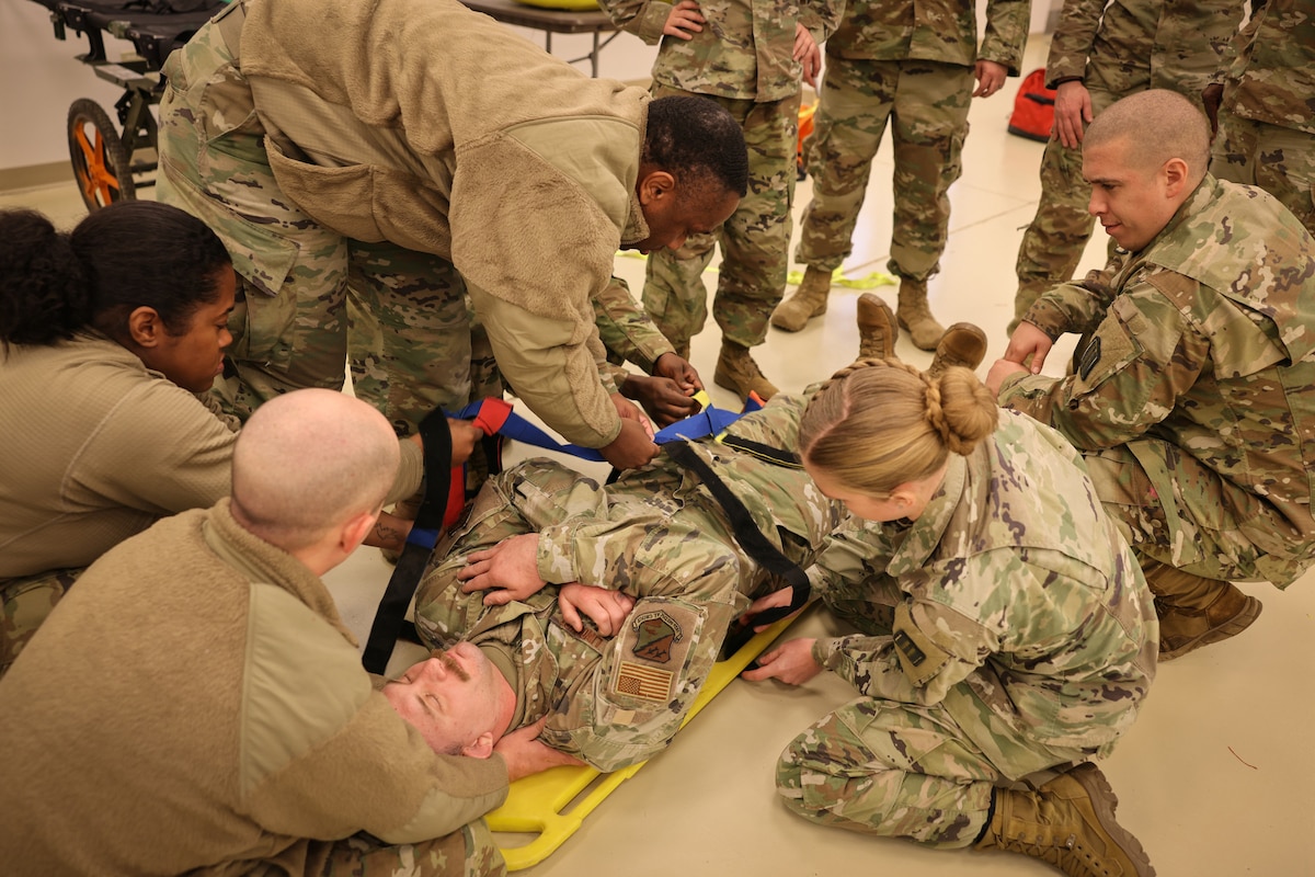 Virginia National Guard Soldiers and Airmen assigned to the Richmond-Based 34th Chemical, Biological, Radiological, Nuclear and High-Yield Explosive Enhanced Response Force Package conduct a collective training exercise Jan. 6, 2024, at Fort Barfoot, Virginia. The exercise enabled new personnel to train on the basics of incident management and emergency response.