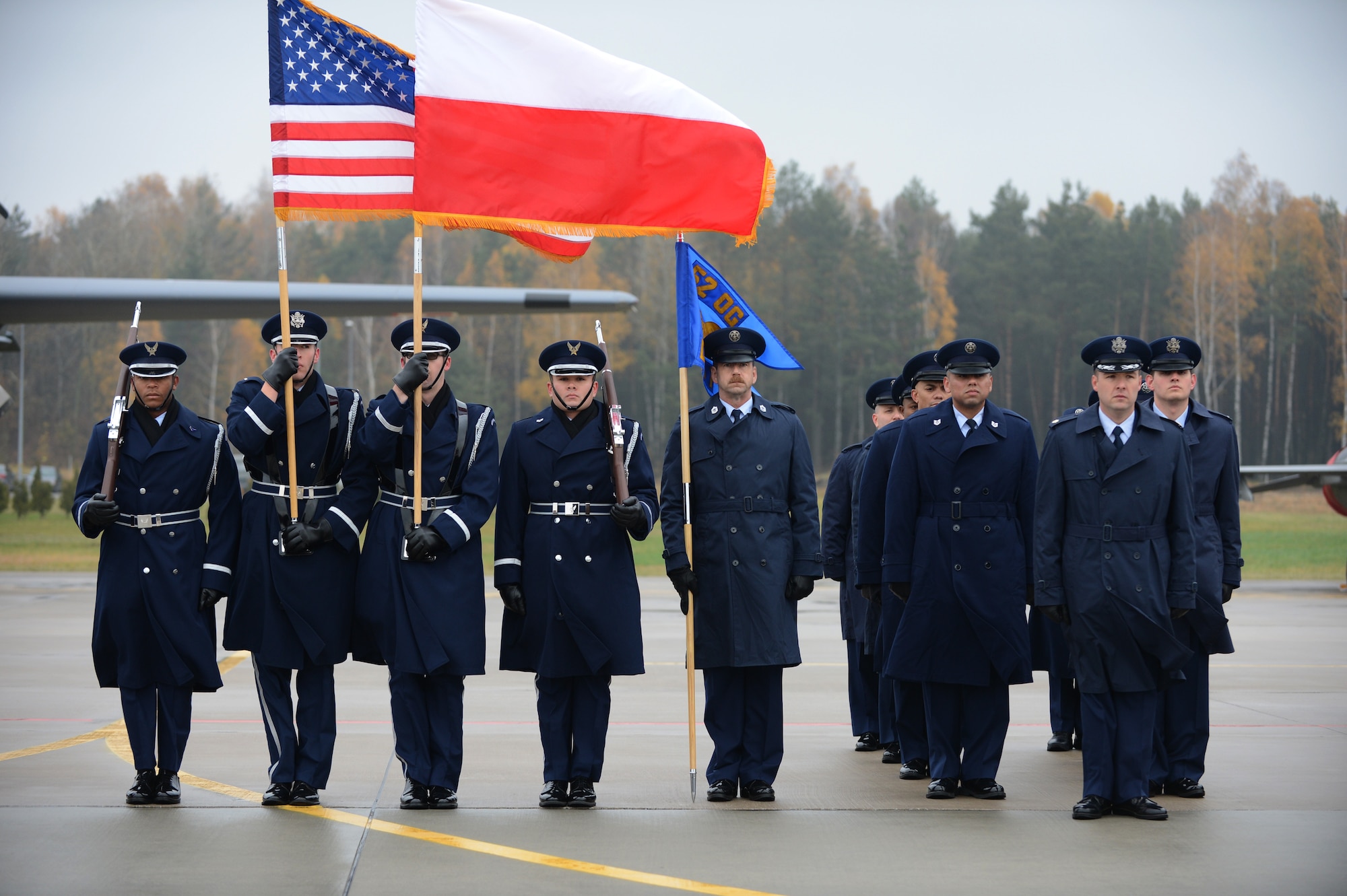 Service members standing in formation.