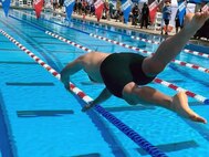 Flies like Superman swims like Phelps! Sgt. Noah Rydesky in the swimming competition at the 2024 Department of Defense Warrior Games