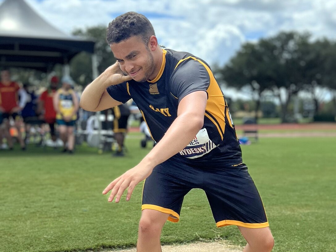 Sgt. Noah Rydesky in field competition for Team Army at the 2024 Department of Defense Warrior Games