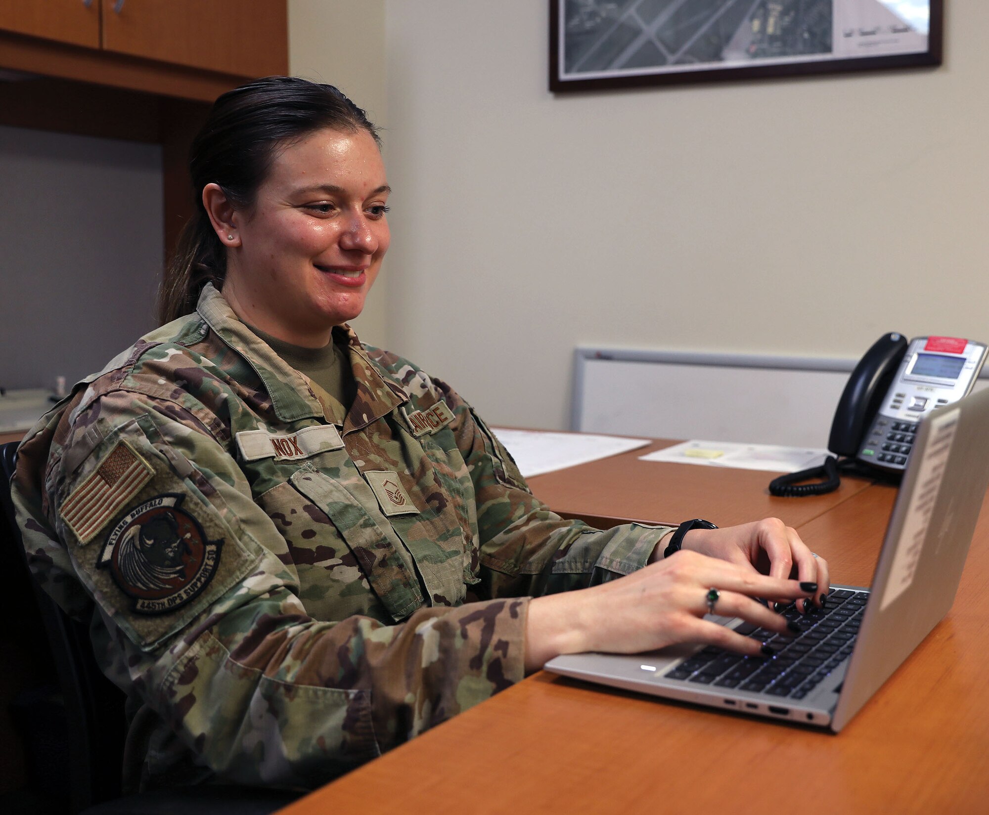 Master Sgt. Holly Knox, 445th Operations Support Squadron aviation resource management craftsman, is the 445th Airlift Wing July Spotlight Performer.