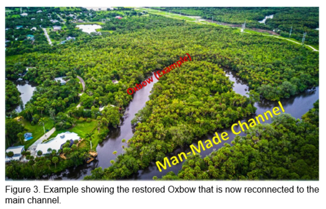 Figure 3. Example showing the restored Oxbow that is now reconnected to the main channel.