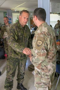 Soldiers shaking hands