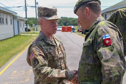 Soldiers shaking hands