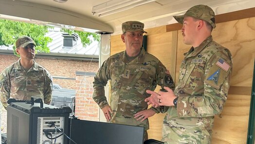  Space Force Lt. Gen. is briefed by Guardian