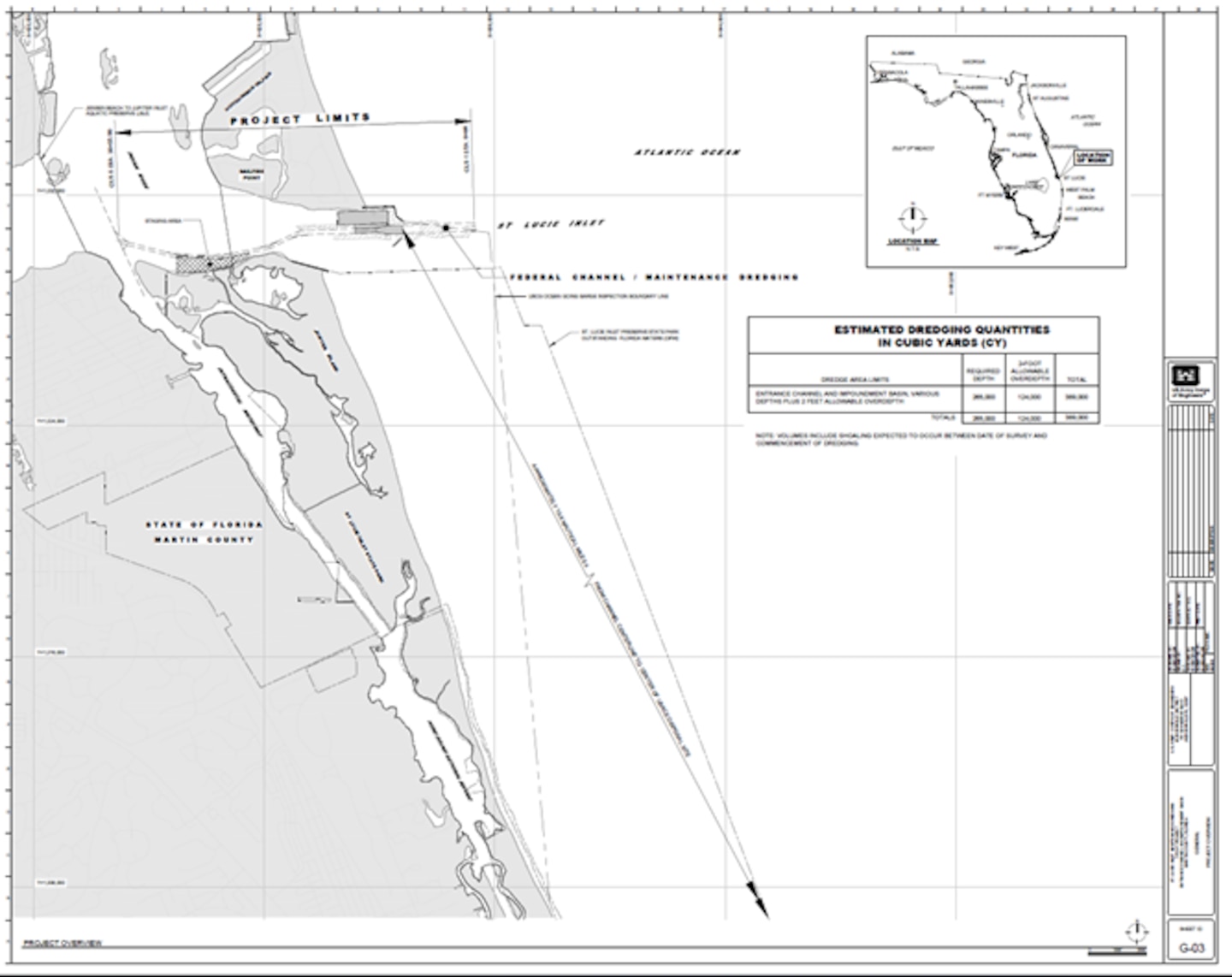 Saint Lucie Inlet area that will be dredged