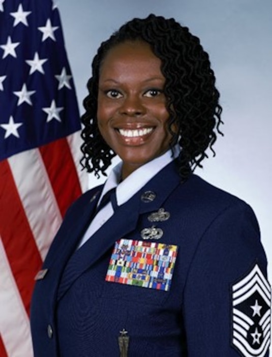 Chief Master Sergeant Sylvetris "Ru" Hlongwane 2nd Bomb Wing Command Chief official photo