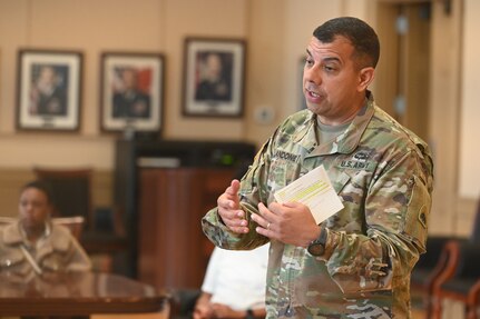 Participants of the 2024 Marion Barry Summer Youth Employment Program attend orientation at the D.C. Armory, June 26. The cohort, comprised of young adults age 18-21, will gain exposure in approx. a dozen work-centers within the D.C. National Guard and D.C. Government Operations-DCNG until Aug. 2. Orientation day included meetings with Marcus Hunt, director, D.C. Government Operations-DCNG, and Maj. Gen. John C. Andonie, Commanding General (interim), D.C. National Guard. Participants also received a tour of the D.C. National Guard Museum highlighting 222-years of service to the nation and District.