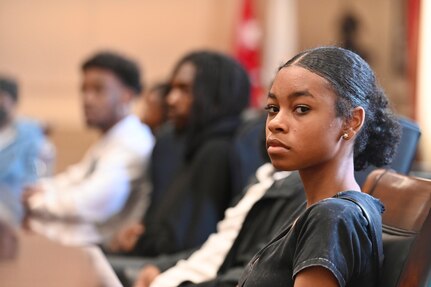 Participants of the 2024 Marion Barry Summer Youth Employment Program attend orientation at the D.C. Armory, June 26. The cohort, comprised of young adults age 18-21, will gain exposure in approx. a dozen work-centers within the D.C. National Guard and D.C. Government Operations-DCNG until Aug. 2. Orientation day included meetings with Marcus Hunt, director, D.C. Government Operations-DCNG, and Maj. Gen. John C. Andonie, Commanding General (interim), D.C. National Guard. Participants also received a tour of the D.C. National Guard Museum highlighting 222-years of service to the nation and District.