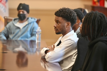 Participants of the 2024 Marion Barry Summer Youth Employment Program attend orientation at the D.C. Armory, June 26. The cohort, comprised of young adults age 18-21, will gain exposure in approx. a dozen work-centers within the D.C. National Guard and D.C. Government Operations-DCNG until Aug. 2. Orientation day included meetings with Marcus Hunt, director, D.C. Government Operations-DCNG, and Maj. Gen. John C. Andonie, Commanding General (interim), D.C. National Guard. Participants also received a tour of the D.C. National Guard Museum highlighting 222-years of service to the nation and District.