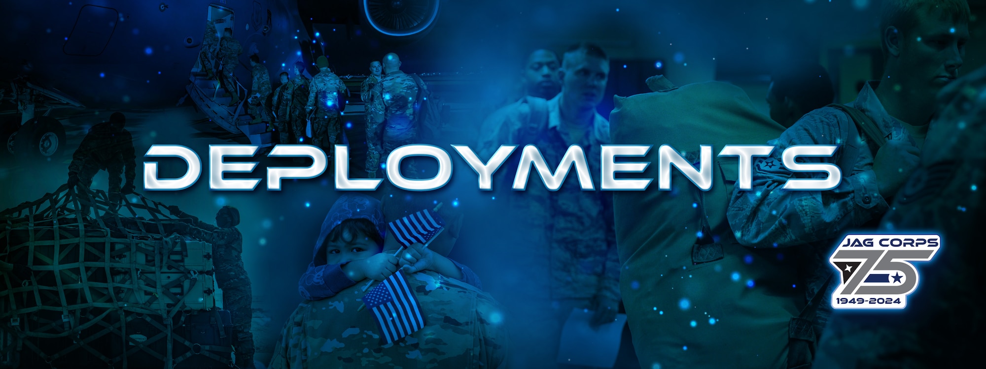 Collage of Air Force deployment themed photos [image is not public domain].