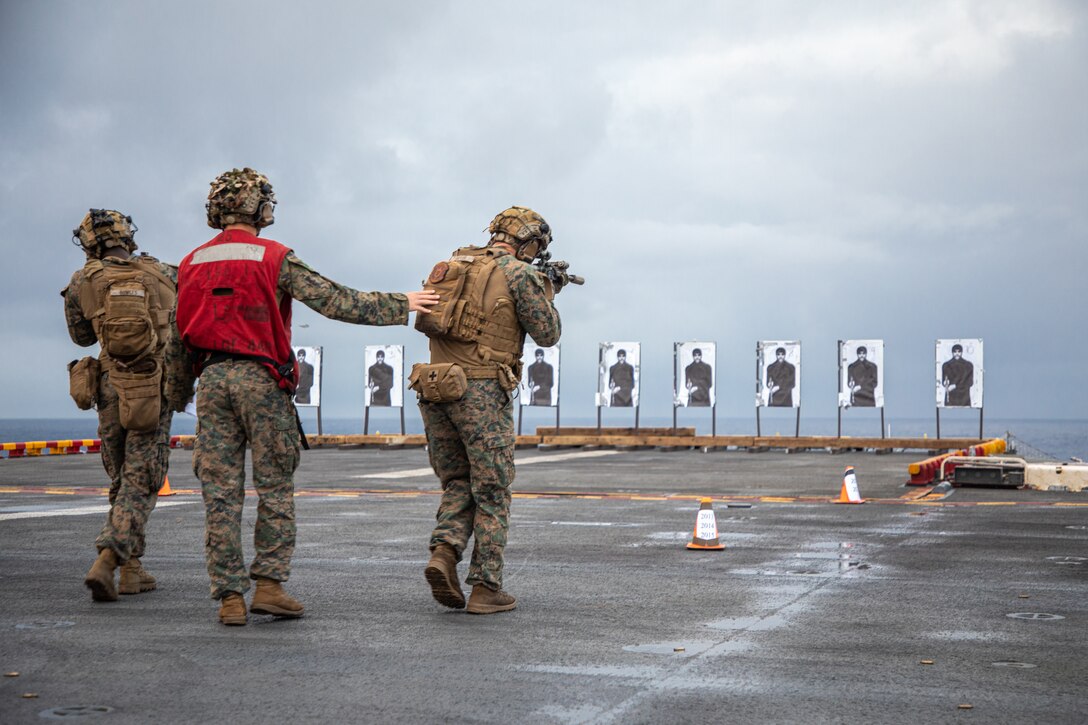 BLT 1/8, 24th MEU (SOC) Deck Shoot Aboard USS Wasp (LHD 1)