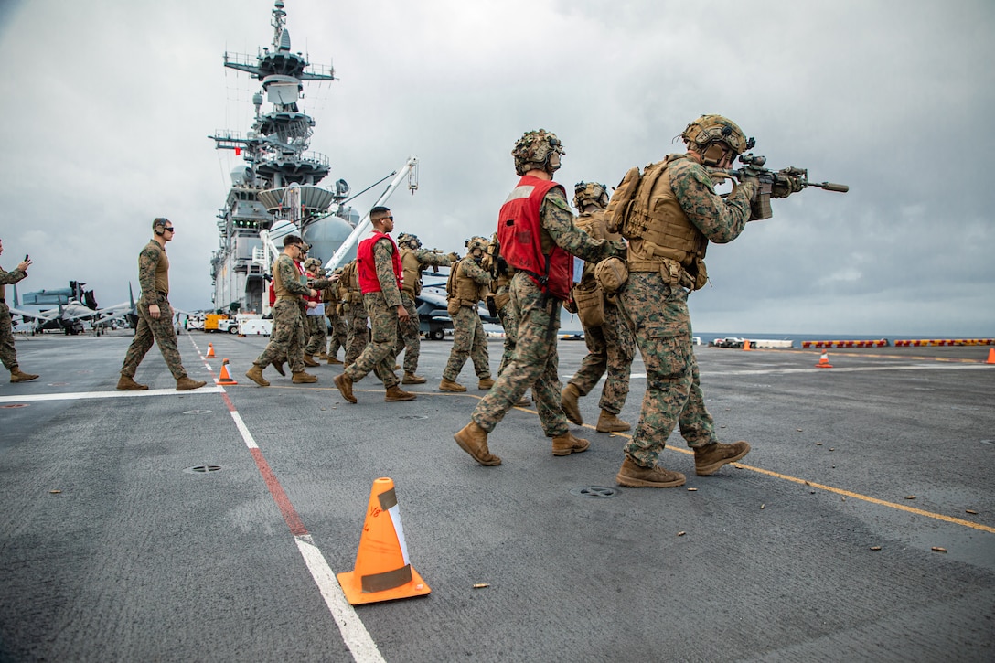 BLT 1/8, 24th MEU (SOC) Deck Shoot Aboard USS Wasp (LHD 1)